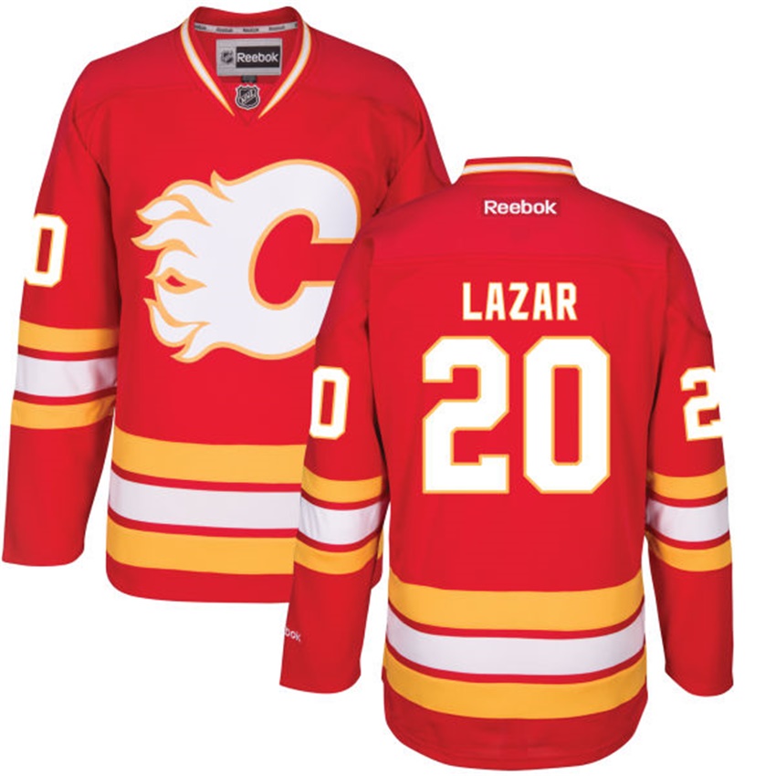 Men Calgary Flames Curtis Lazar #20 Red Alternate Premier Jersey