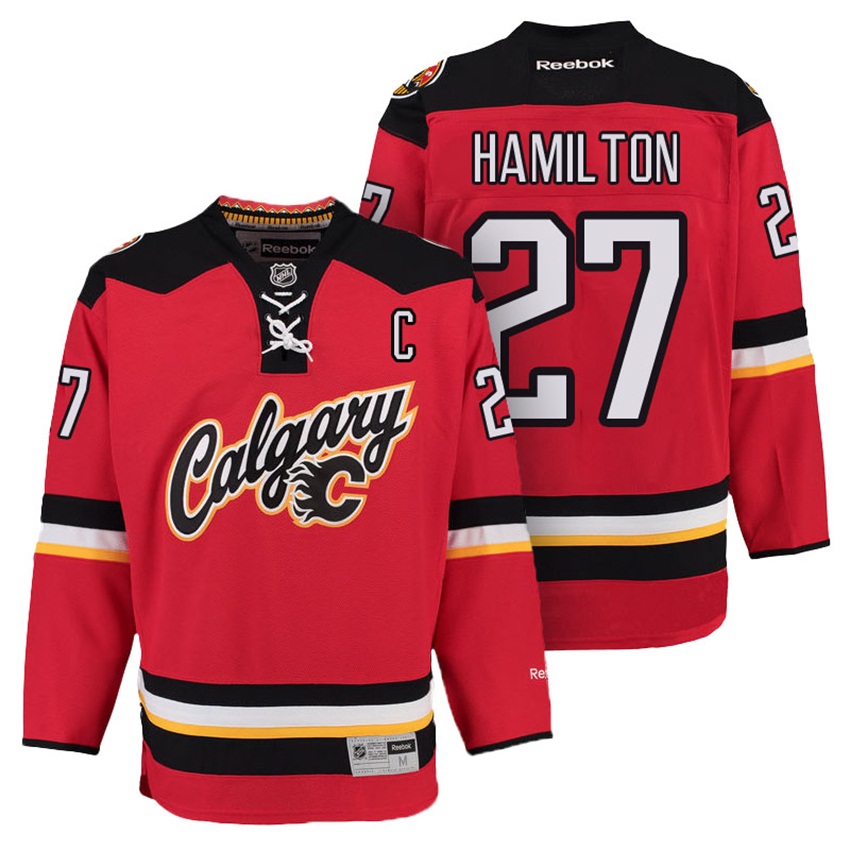 Men Flames Dougie Hamilton #27 Red 3rd Alternate Premier Jersey