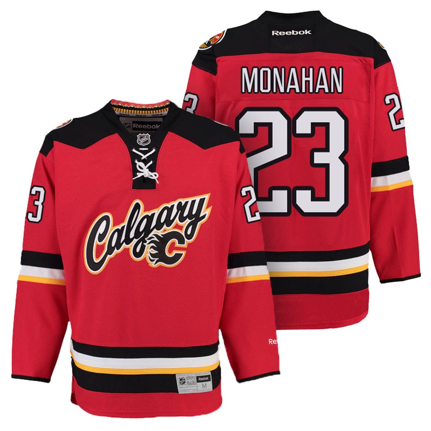 Men Flames Sean Monahan #23 Red 3rd Alternate Premier Jersey