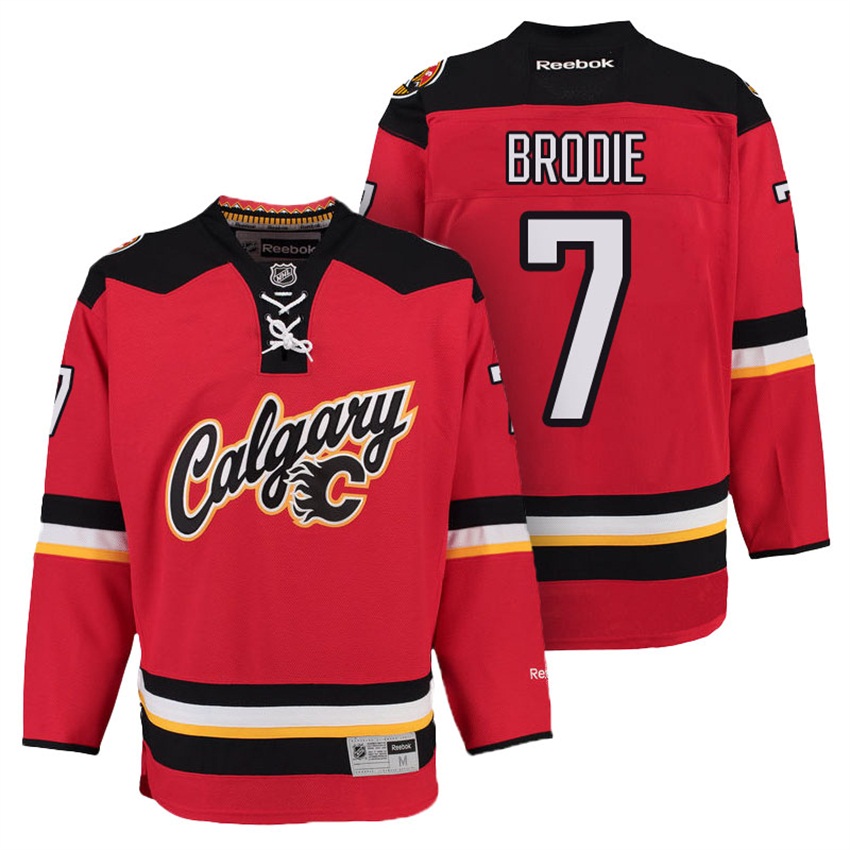 Men Flames T. J. Brodie #7 Red 3rd Alternate Premier Jersey