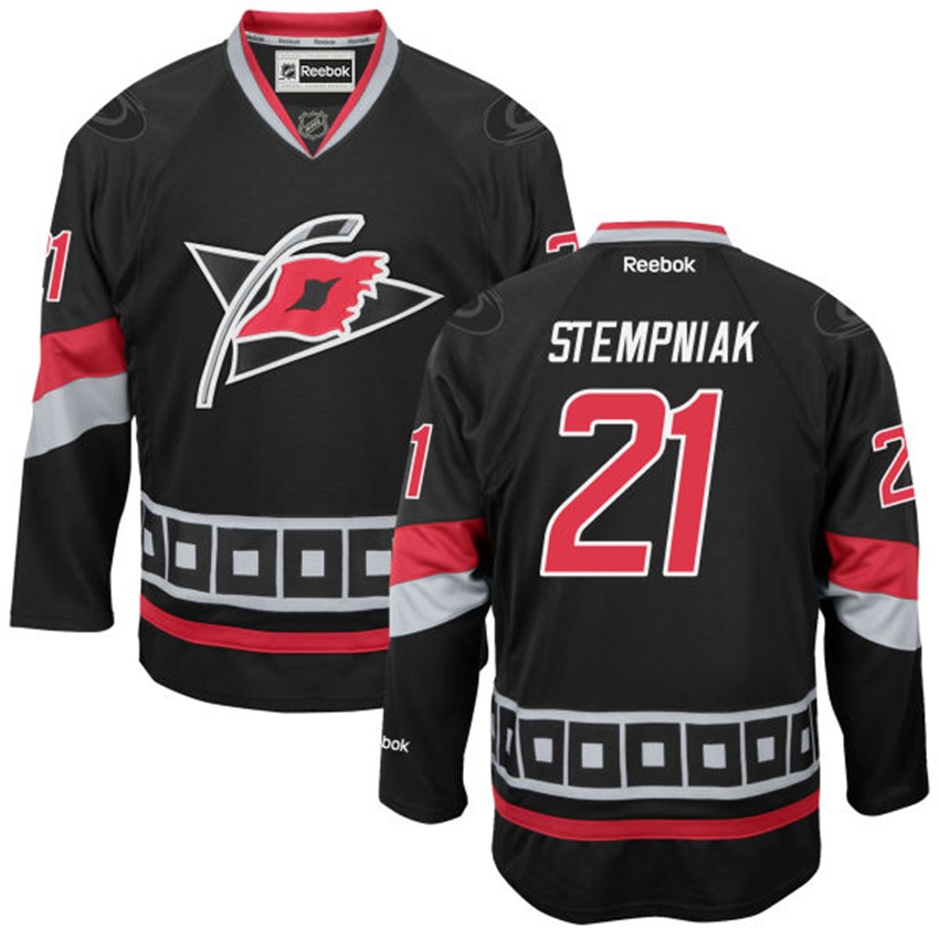 Men Carolina Hurricanes Lee Stempniak #21 Black Alternate Premier Jersey