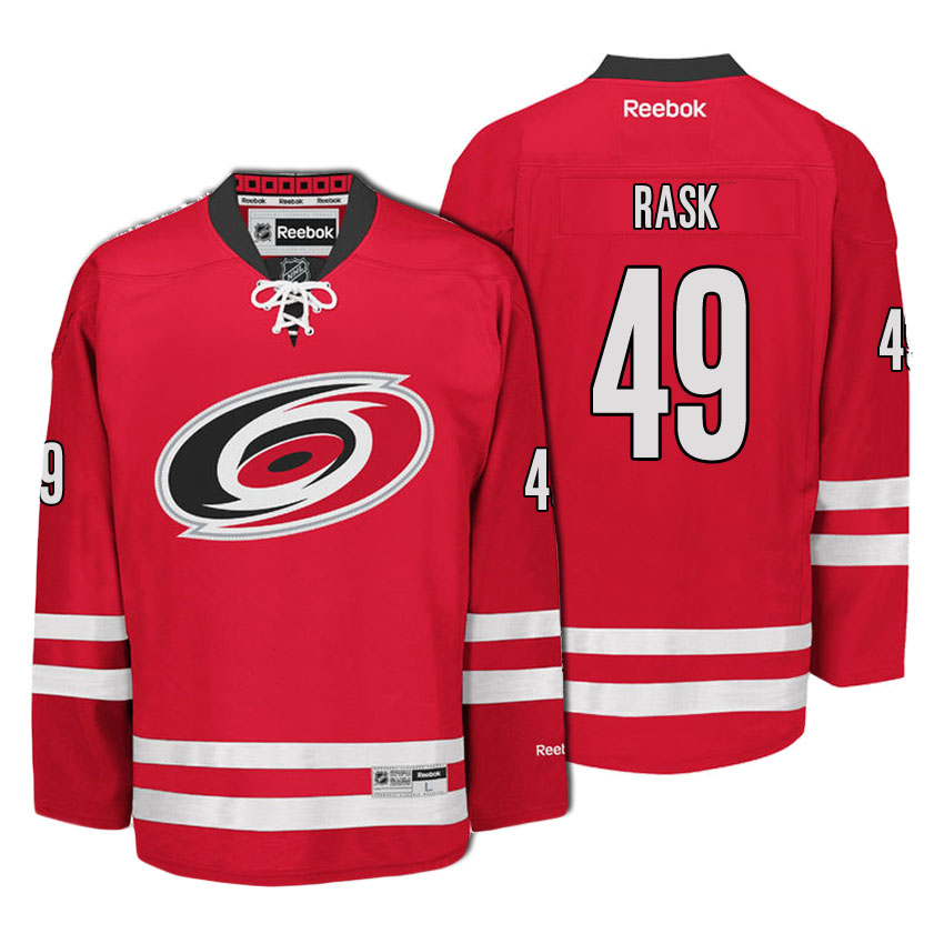 Men Carolina Hurricanes Victor Rask #49 Red Home Premier Jersey