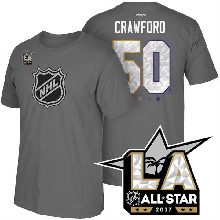 NHL Chicago Blackhawks Corey Crawford Dark Gray 2017 All Star T-shirt