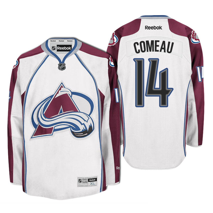 Men Colorado Avalanche Blake Comeau #14 White Away Premier Jersey