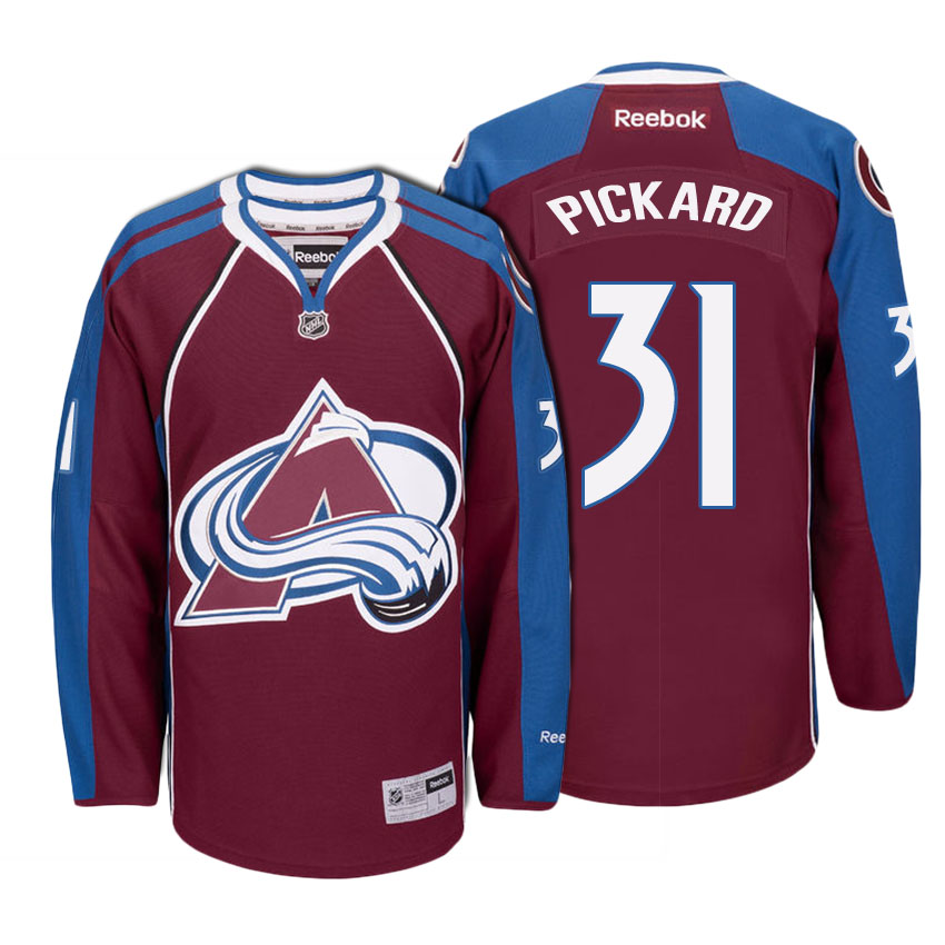 Men Colorado Avalanche Calvin Pickard #31 Maroon Home Premier Jersey