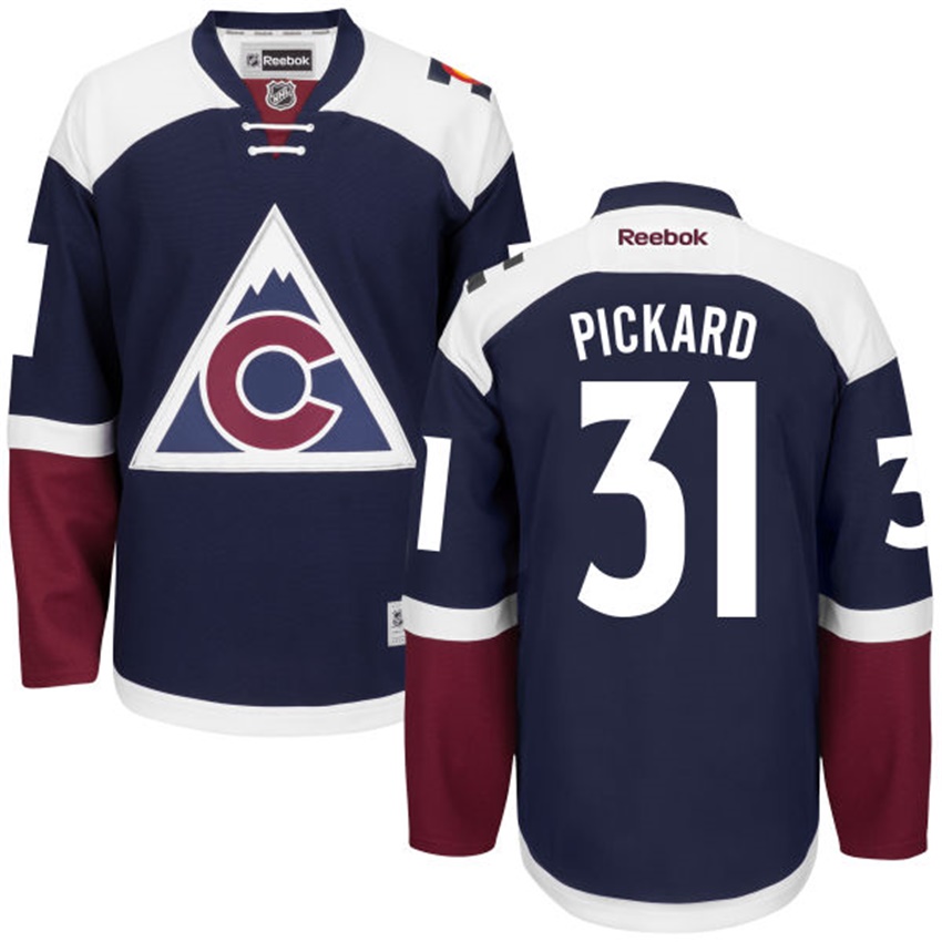 Men Colorado Avalanche Calvin Pickard #31 Navy Alternate Premier Jersey