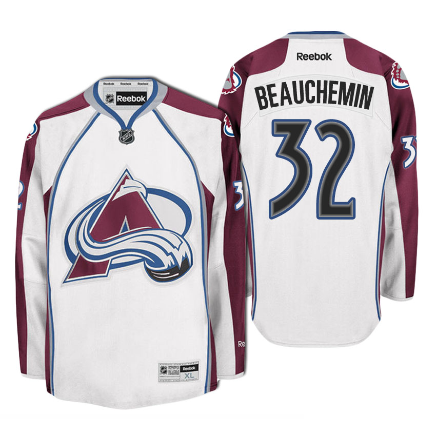 Men Colorado Avalanche Francois Beauchemin #32 White Away Premier Jersey