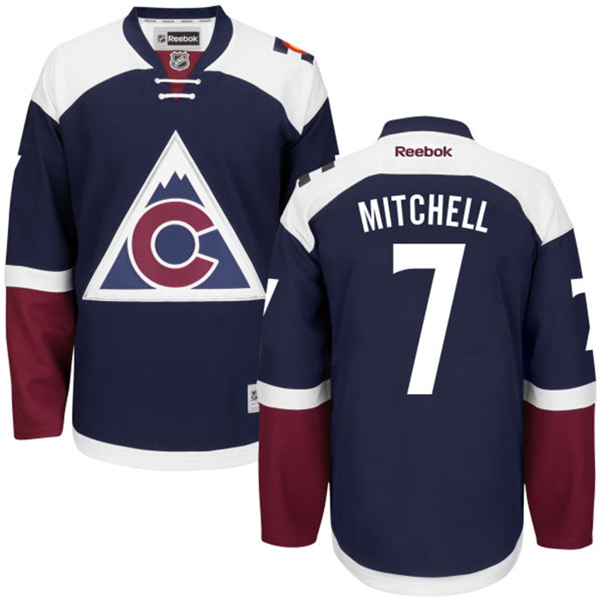 Men Colorado Avalanche John Mitchell #7 Navy Alternate Premier Jersey