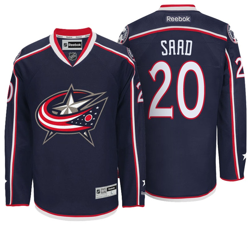 Men Blue Jackets Brandon Saad #20 Navy Team Home Premier Jersey