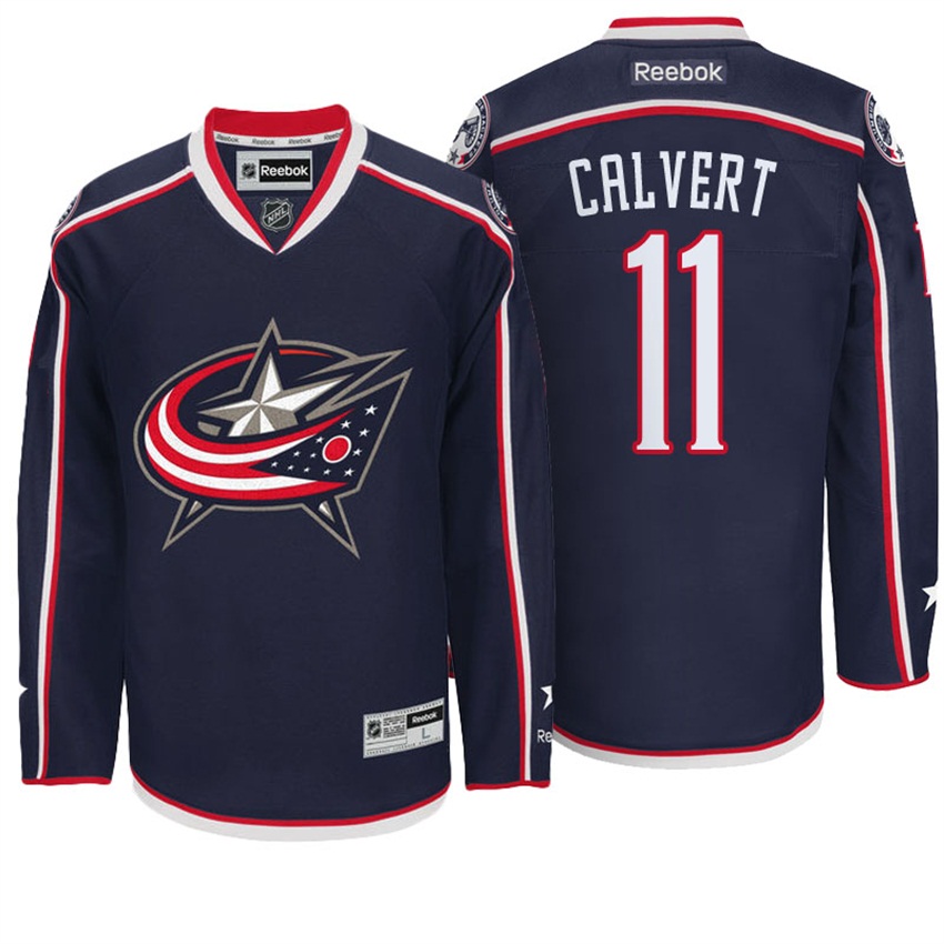 Men Blue Jackets Matt Calvert #11 Navy Team Home Premier Jersey