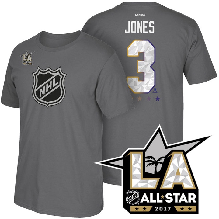 NHL Columbus Blue Jackets Seth Jones Dark Gray 2017 All Star T-shirt