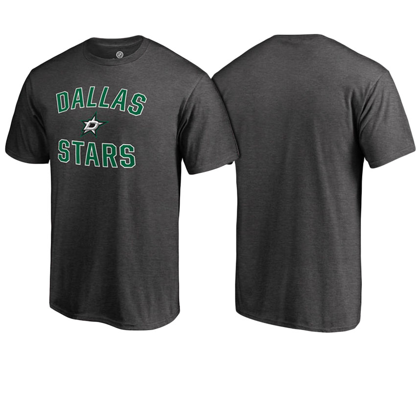 Men Dallas Stars Heathered Gray Word And Mark Victory Arch T-shirt