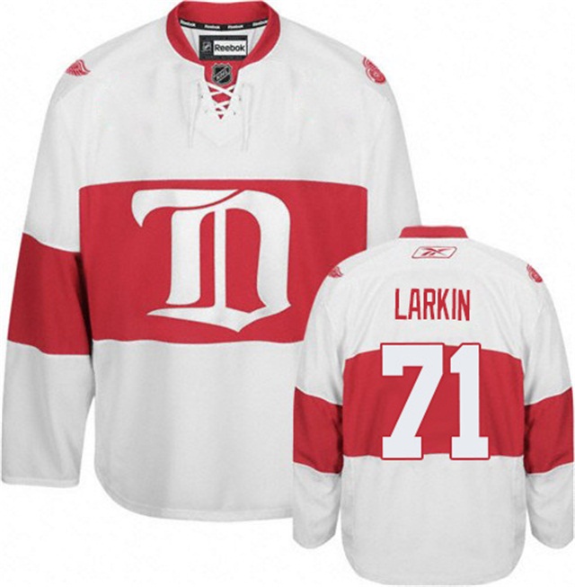 Men Red Wings Dylan Larkin #71 White Winter Classic Throwback Jersey