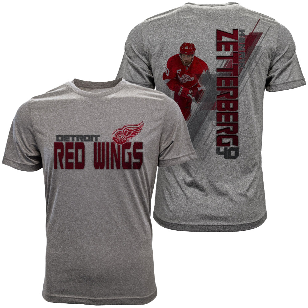 Men Red Wings #40 Henrik Zetterberg Grey Spectrum Player T-shirt