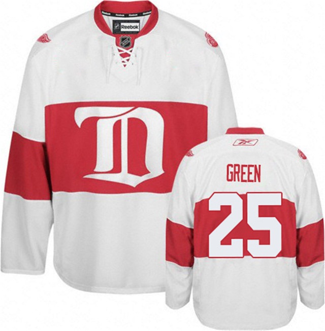 Men Red Wings Mike Green #25 White Winter Classic Throwback Jersey