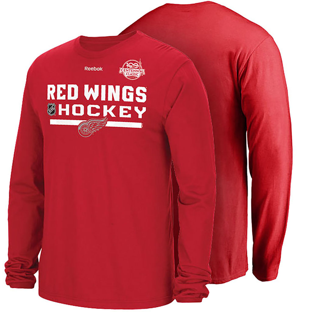 2017 Centennial Classic Detroit Red Wings Red Ice Hockey Long Sleeve T-shirt