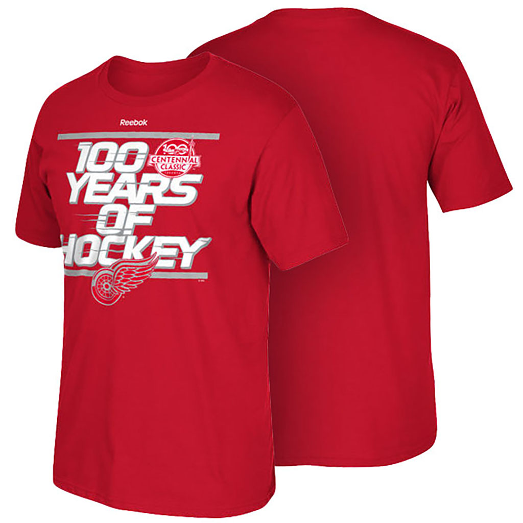 2017 Centennial Classic Detroit Red Wings Red Localized T-shirt