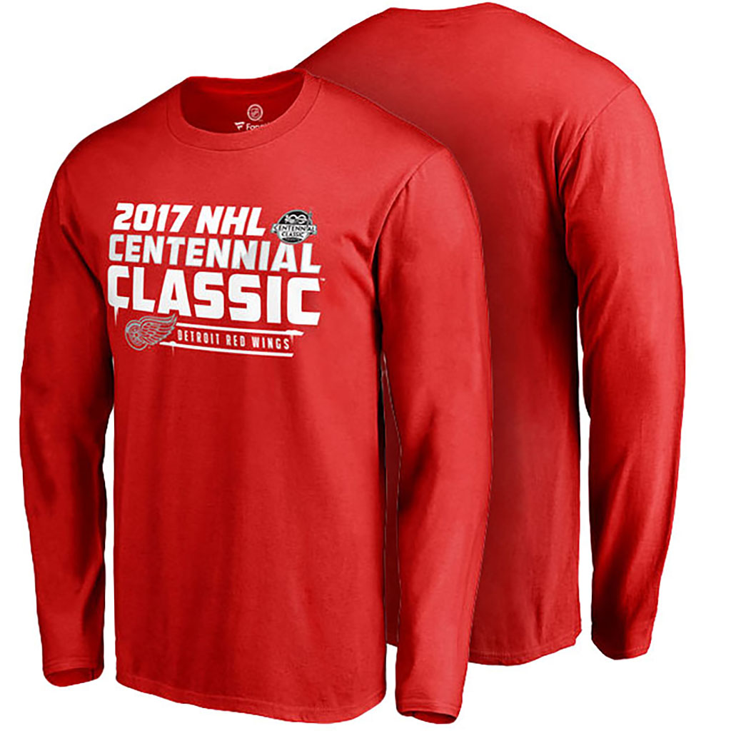 2017 Centennial Classic Detroit Red Wings Red Long Sleeve T-shirt