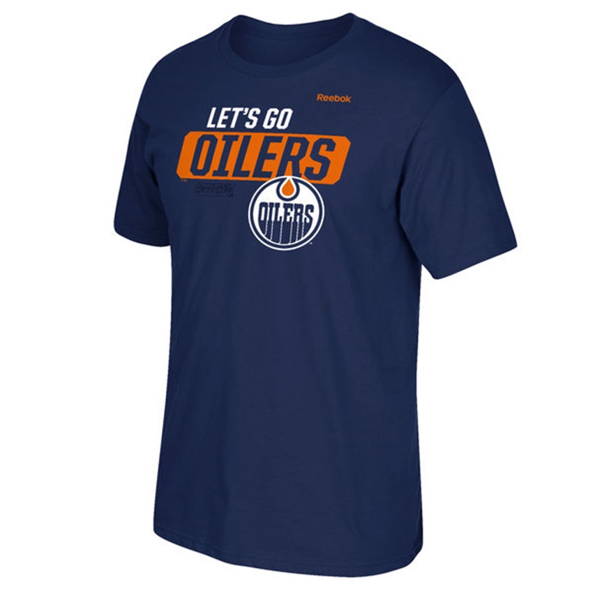 Men Edmonton Oilers Blue 2017 Stanley Cup Playoff Slogan T-shirt