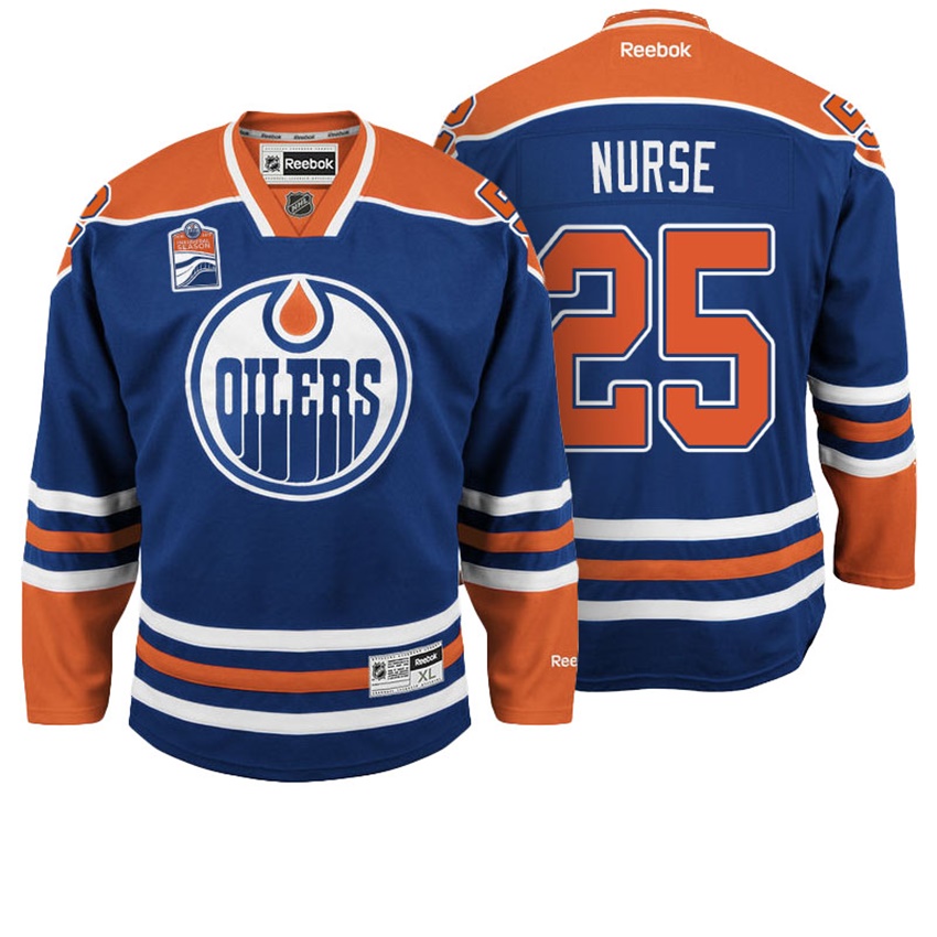 Men Edmonton Oilers Darnell Nurse #25 Navy Home Premier Jersey