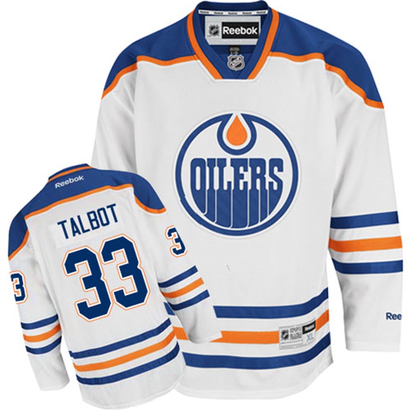 Oilers Cam Talbot Men #33 White Jersey