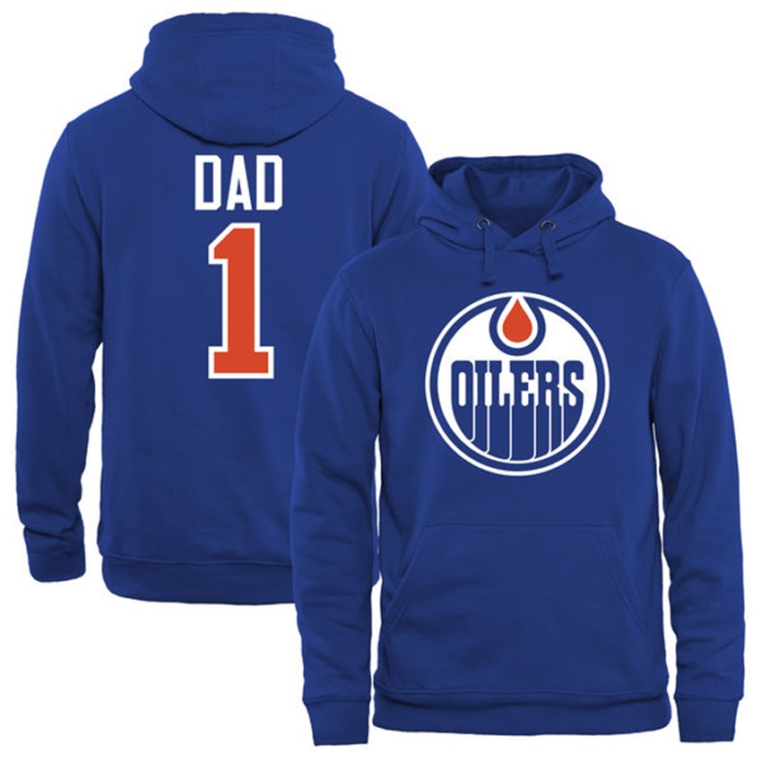 Men Edmonton Oilers Royal Number 1 Dad T-shirt