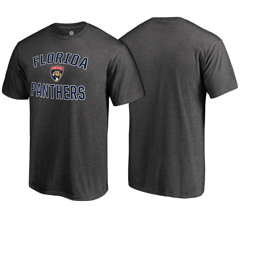 Men Florida Panthers Heathered Gray Word And Mark Victory Arch T-shirt