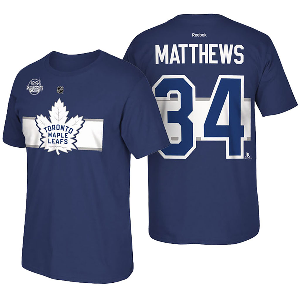 Name And Number Toronto Maple Leafs Auston Matthews #34 Blue T-shirt