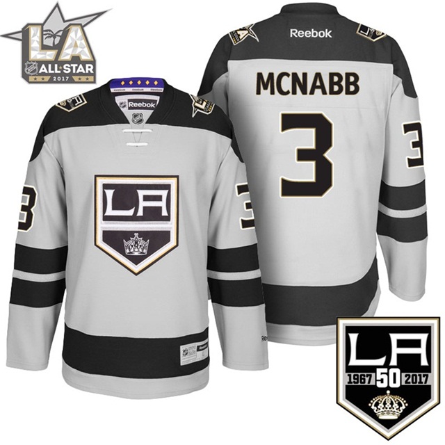 Men Kings Brayden McNabb #3 Gray 50th Anniversary Jersey