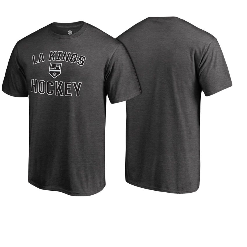 Men Los Angeles Kings Heathered Gray Word And Mark Victory Arch T-shirt