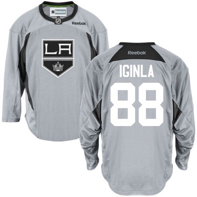 Men Kings Jarome Iginla #88 Gray Practice Jersey