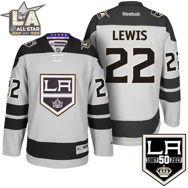 Men Kings Trevor Lewis #22 Gray 50th Anniversary Jersey