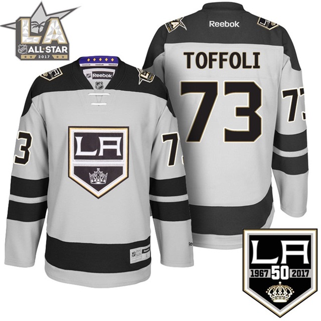 Men Kings Tyler Toffoli #73 Gray 50th Anniversary Jersey