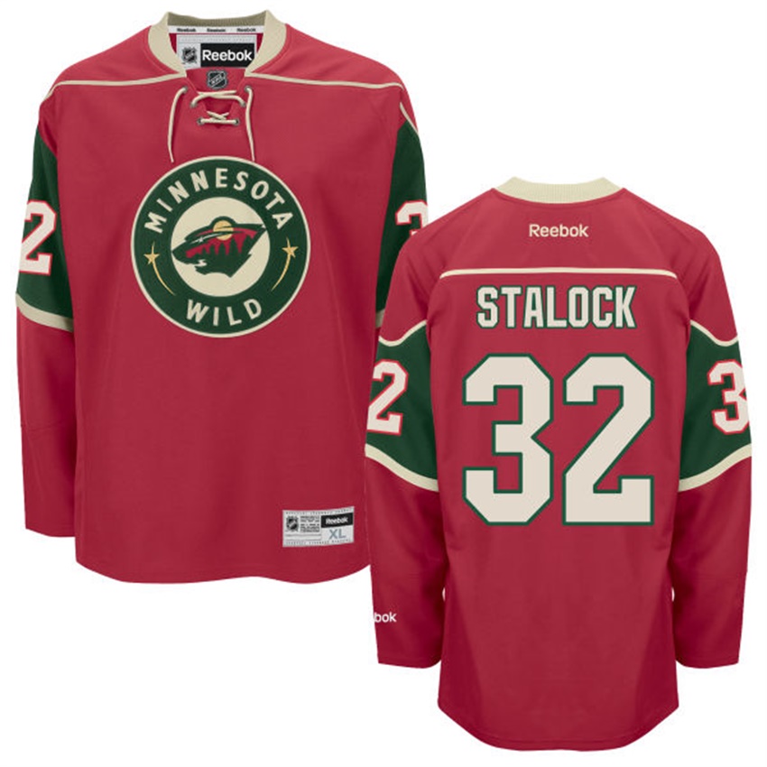 Men Minnesota Wild Alex Stalock #32 Red Home Premier Jersey