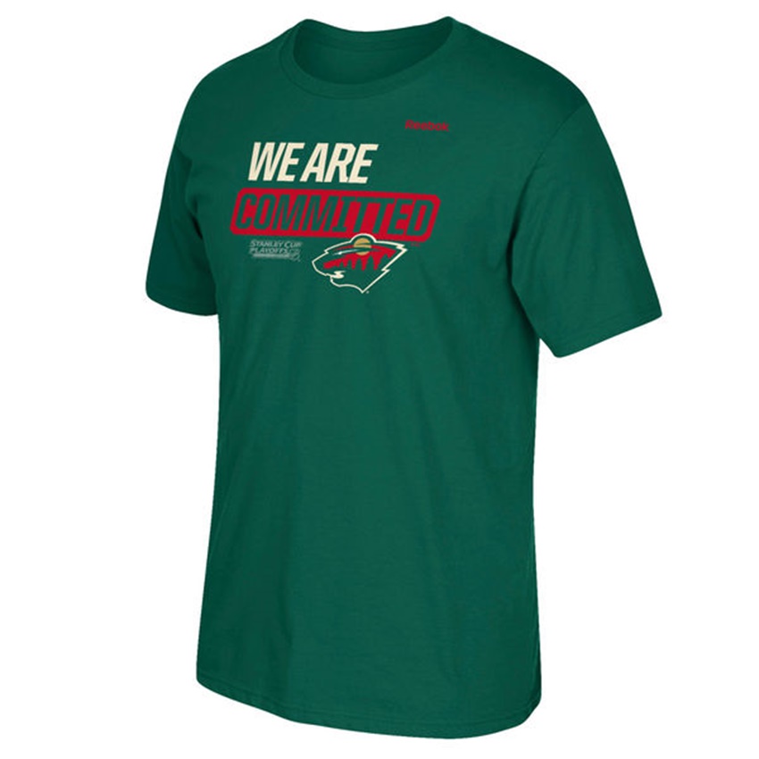 Men Minnesota Wild Green 2017 Stanley Cup Playoff Slogan T-shirt