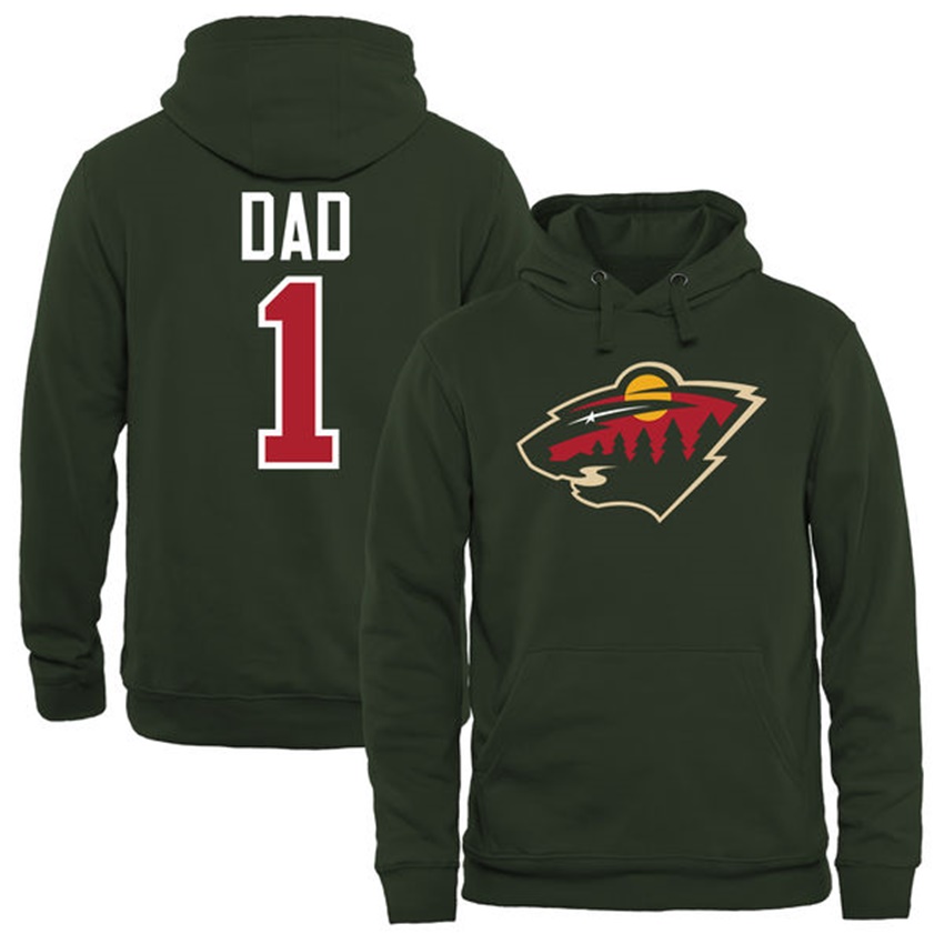 Men Minnesota Wild Green Number 1 Dad T-shirt