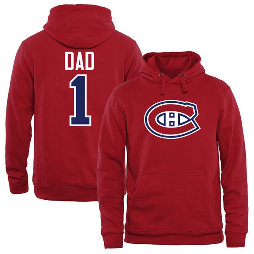 Men Montreal Canadiens Red Number 1 Dad T-shirt