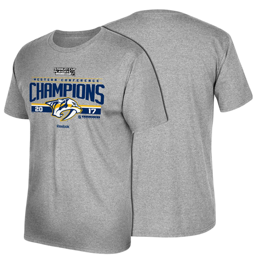 Men Nashville Predators Gray 2017 Western Conference Champions Locker Room T-shirt