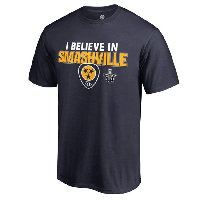 Men Nashville Predators Navy 2017 Stanley Cup Playoff Slogan T-shirt