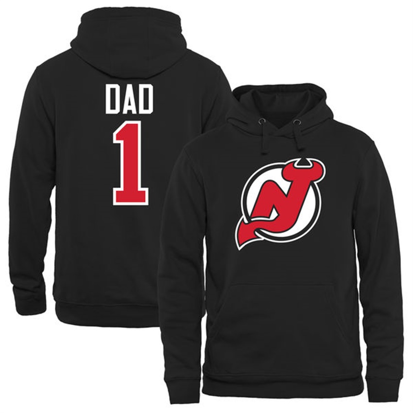 Men New Jersey Devils Black Number 1 Dad T-shirt