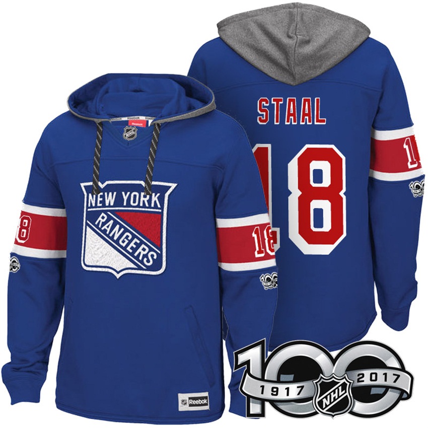 NHL New York Rangers Marc Staal Royal 2017 Centennial Calssic Hoodie