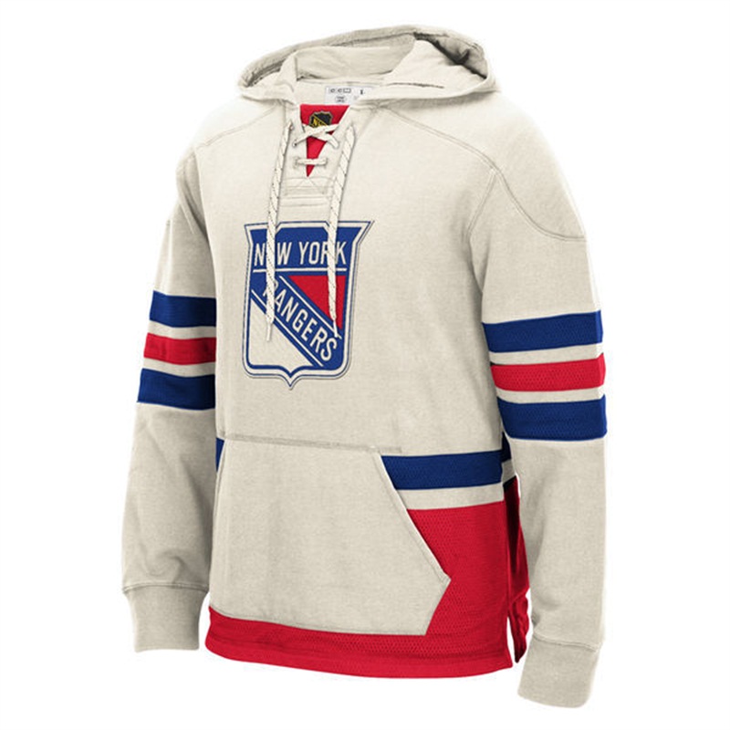 NHL 2016-2017 New Season New York Rangers White Fleece Pullover Hoodie