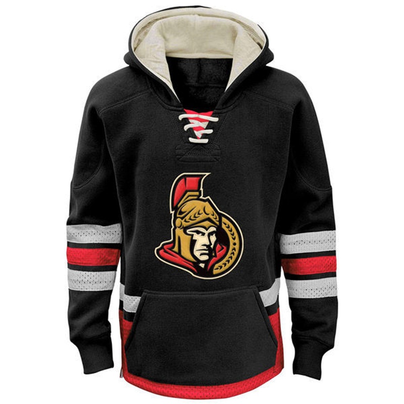 NHL 2016-2017 New Season Ottawa Senators Black Fleece Pullover Hoodie