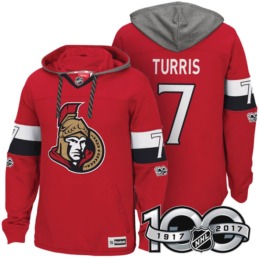 NHL Ottawa Senators Kyle Turris Red 2017 Centennial Calssic Hoodie