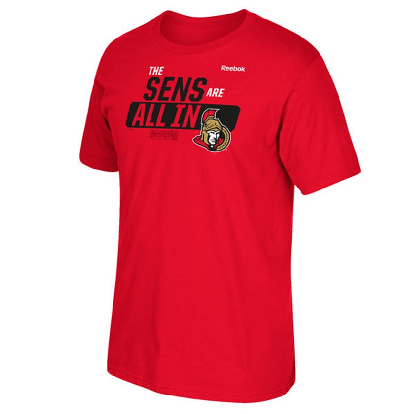 Men Ottawa Senators Red 2017 Stanley Cup Playoff Slogan T-shirt