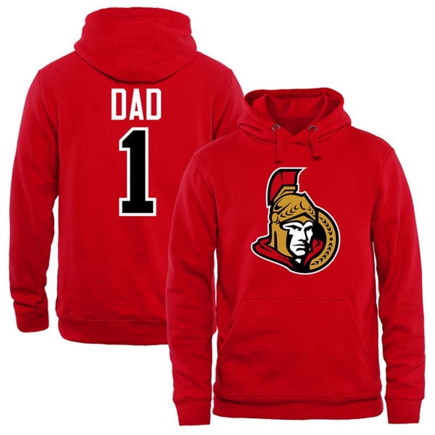 Men Ottawa Senators Red Number 1 Dad T-shirt