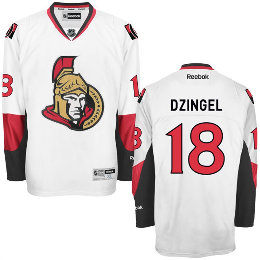 Men Ottawa Senators Ryan Dzingel #18 White Away Premier Jersey