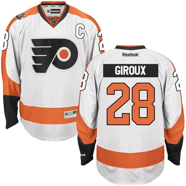 Men Flyers Claude Giroux #28 White 50th Anniversary Road Premier Jersey