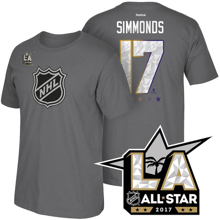 NHL Philadelphia Flyers Wayne Simmonds Dark Gray 2017 All Star T-shirt