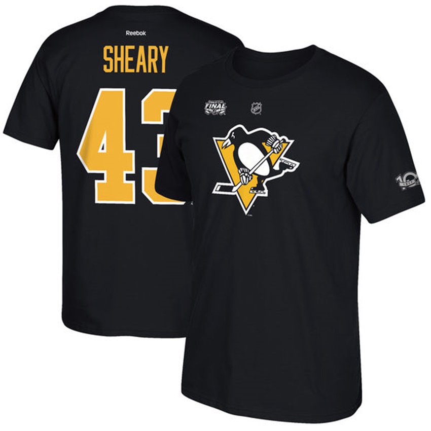 Men Penguins Conor Sheary #43 Black 2017 Stanley Cup Final Bound Player T-shirt